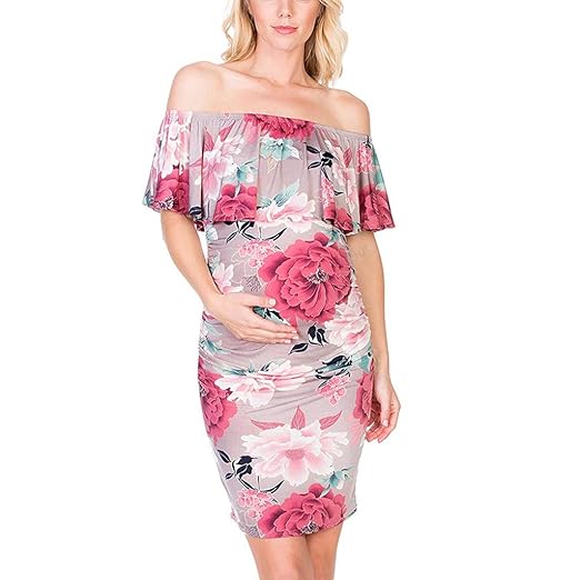 Vicbovo Clearance Maternity Bodycon Dress Women Pregnant Off