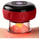 Red Light Cupping Therapy, 5 In 1 Smart Electric Cupping Device Kit for Massage Therapy, 12 Suction & Temperature Levels Massager, Infrared Therapeutic Heat for Back, Shoulder, Muscle Relief (Red)