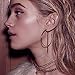 Simple Big Hoop Circle Earrings Bar Dangle Earring for Women (Gold)