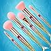 Mermaid Makeup Brush Set, MX C.Y Beauty 10pcs Synthetic Kabuki Foundation Blending Blush Powder Brush Makeup Brush Kit Beauty Cosmetic Tools