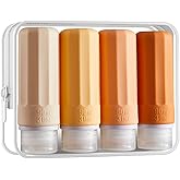 INSFIT Travel Bottles for Toiletries, TSA Approved 3oz Travel Size Containers, BPA Free Leak Proof Squeezable Silicone Tubes for Shampoo Conditioner Lotion Body Wash with Labels