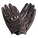 Full Finger Leather Motorcycle Gloves Touchscreen Goat Skin Brown Motorbike Riding Gloves (L, Brown,Non-Perforated)