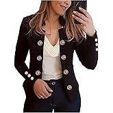 Verdusa Women's Elegant Light Jacket Button Down Business Coat Casual Long Sleeve Outerwear