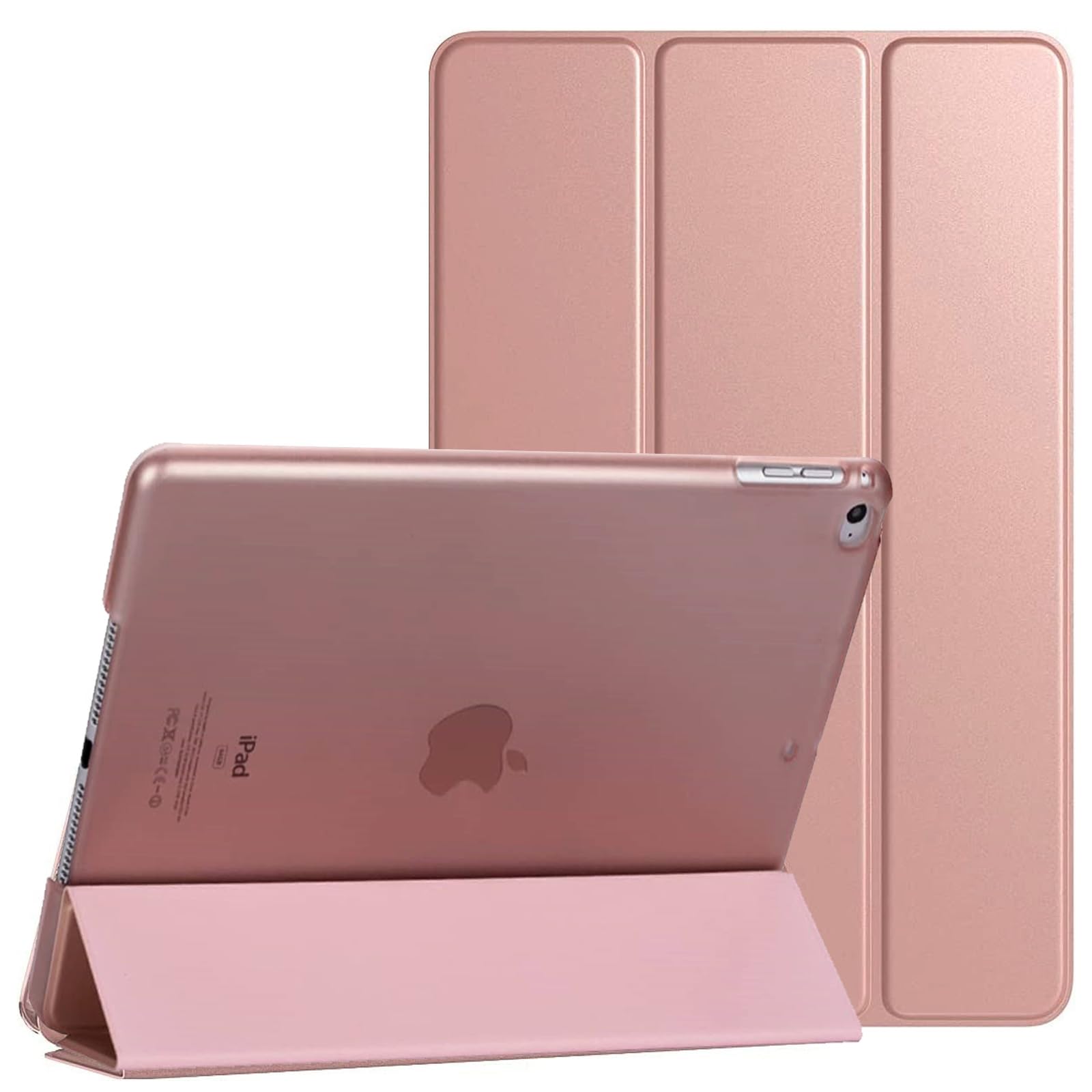 For Apple iPad 9.7 2018 6 Gen A1954 A1893 Smart Magnetic Stand Case with Automatic Wake/Sleep (Rose Gold)