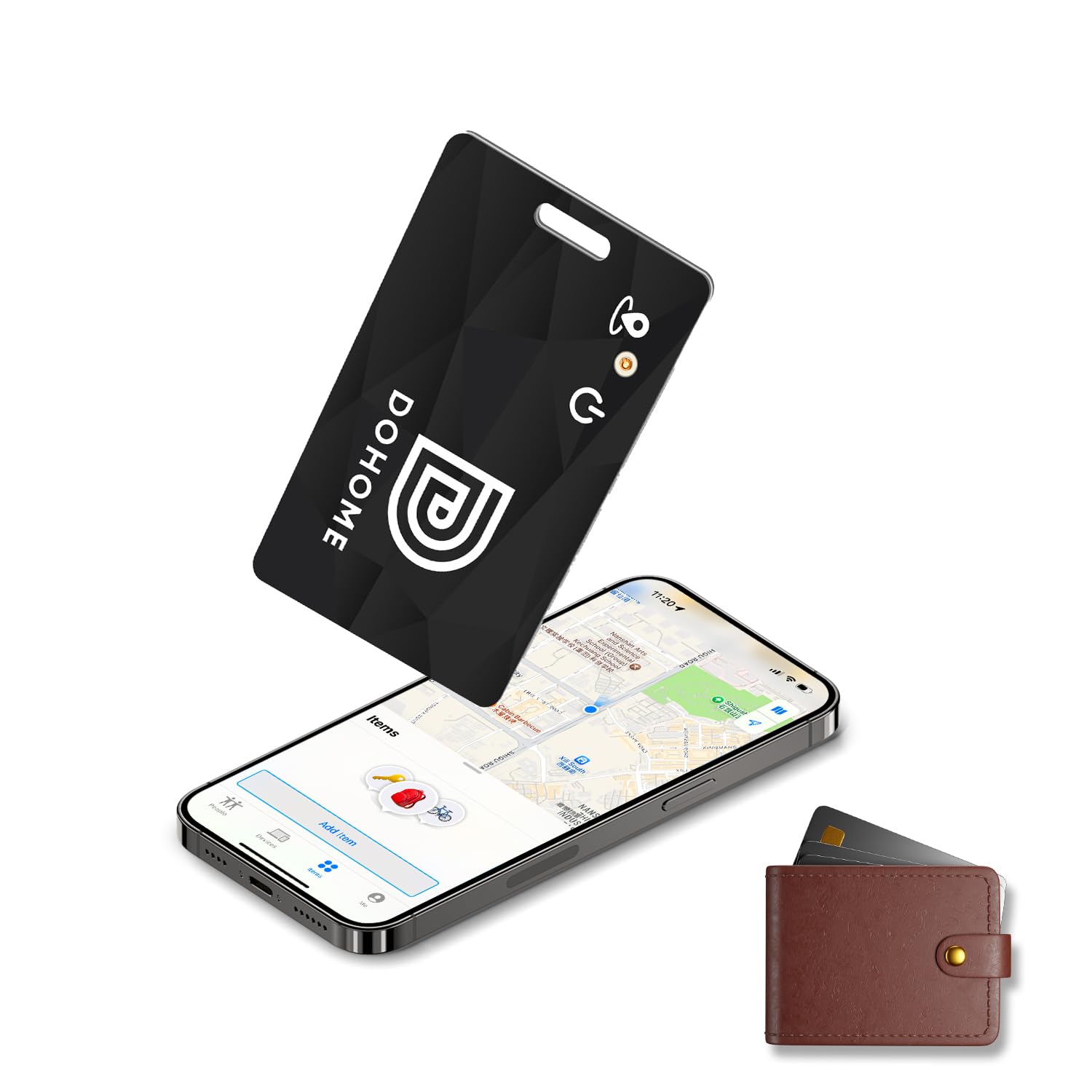Slim Wallet Card Tracker Smart Item Finders Air Locator Tag IP68 Waterproof Wireless Rechargeable Item Locator Compatible with Find My (iOS only) Bluetooth Tracker for Luggage, Bag