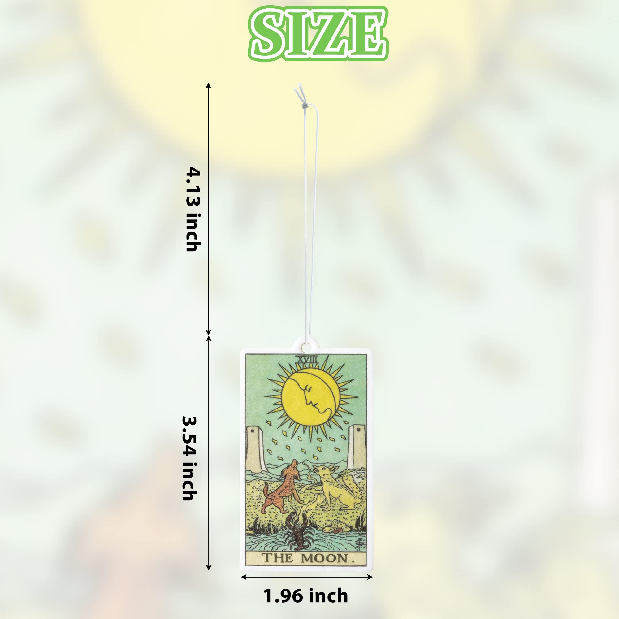 L1rabe 4Pcs Tarot Hanging Air Freshener Fragrance Scented Cards, Tarot Cards Theme Car Aromatherapy Tablets for Car Bedroom Wardrobe Shoe Cabinet, Quickly Eliminate Odor Home Office Pendant Decoration