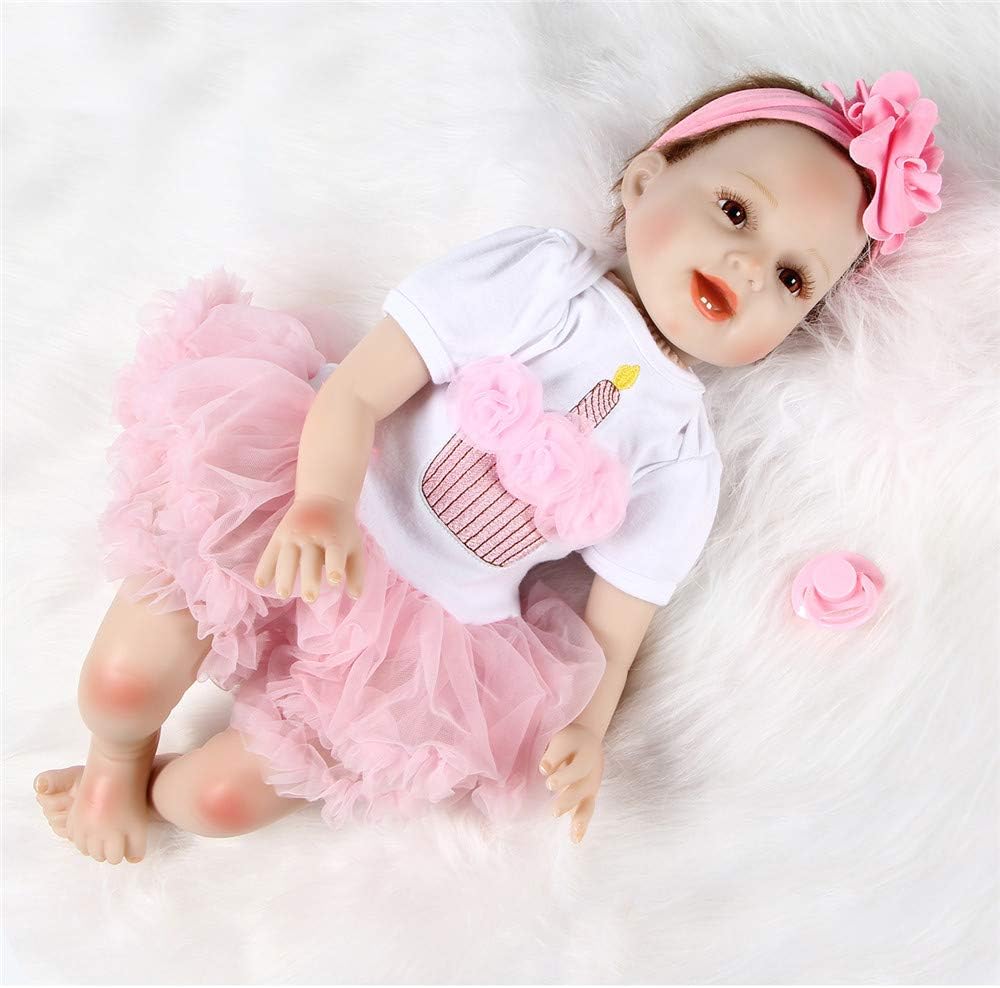 ZIYIUI 55cm Lebensechte Reborn Babypuppen Baby Mädchen Weiche Vinyl