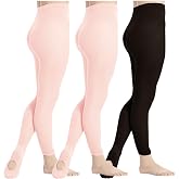 DIPUG 1/2/3 Pairs Girls' Convertible Ballet Tights/Soft Dance Tight | Transition, stretchy 60D fabric, for 4-18 years old, for kids and teens