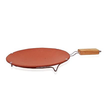 The Himalaya Craft Desi Tawa with stand (terracotta )