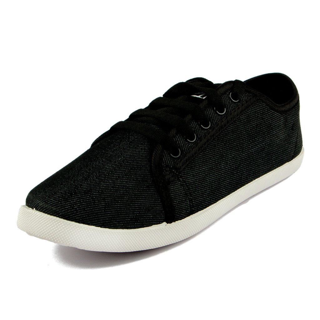 asian shoes lr-13 black canvas ladies shoes