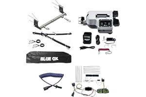 TrendsAuto Blue Ox Alpha 2 Tow Bar & Baseplate Combo with EZ Light Wiring Harness Kit & Patriot Brake System fits 2007 2018 Jeep Wrangler JK Decal | BX1126 BX7380 BX88206 BX8875 BX88285 BRK2022