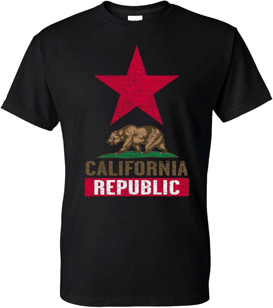 Five Up Tees California Republic T Shirt Cali Vintage Grunge Style Tee