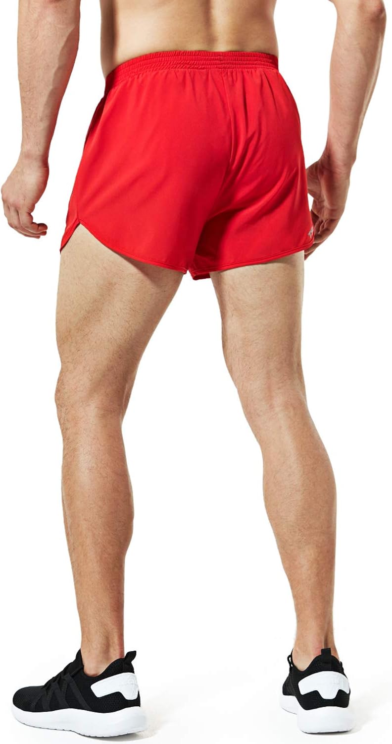 TSLA Men's Active Running Shorts, 3 Inch Quick Dry Mesh Jogging Workout Shorts, Gym Athletic Marathon Shorts with Pockets: Clothing