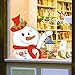 Yusongirl Christmas Windows Stickers Cute Santa Claus Snowflakes Removable DIY Wall Window Clings Door Mural Decals Sticker for Showcase (B)