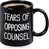 Maustic Lawyer Gifts for Men Women, Law School Students Attorney Paralegal Future Lawyer Gifts, Tears of Opposing Counsel Mug, 11 Oz Black