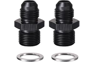 Podavelle 8AN Male Flare to 5/8-20 Male Carb Carburetor Fuel Inlet Fitting Adapter Aluminum Black, Pack of 2