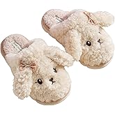 Thick Bottom Fluffy, Women's Winter, Autumn Couple Slippers - Cute indoor animal slippers with PVC sole and plush upper. Keep your feet warm and cozy!