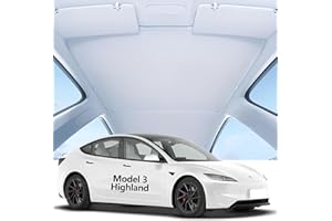 WILIBUT Glass Roof Sunshades for Tesla Model 3 Highland,Heat Reflective Nano Ice Crystal Coatings UV Block Roof Sunshades No Sag Flodable Sunroof Sunshade for Tesla Model 3(2024-2025)