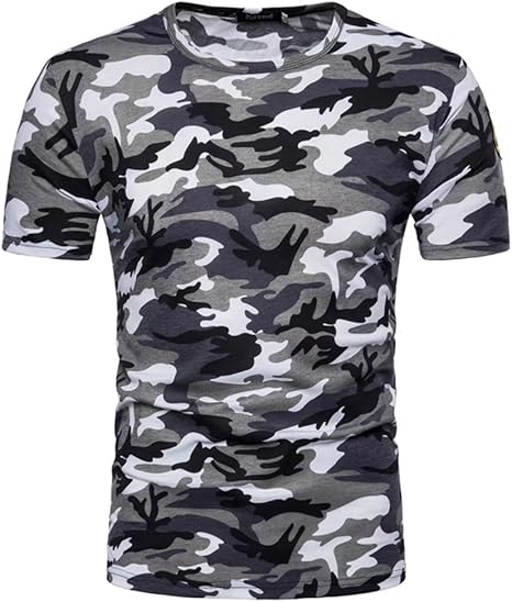 Amazon Co Jp Eleitchtee 迷彩tシャツ メンズ 半袖 カットソー Tshirt 半袖 Tシャツ 迷彩柄 028 Nl F173 M グレー ホビー