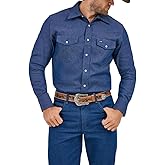 Wrangler Men's Cowboy Cut Western Chambray Snap Long Sleeve Work Shirt