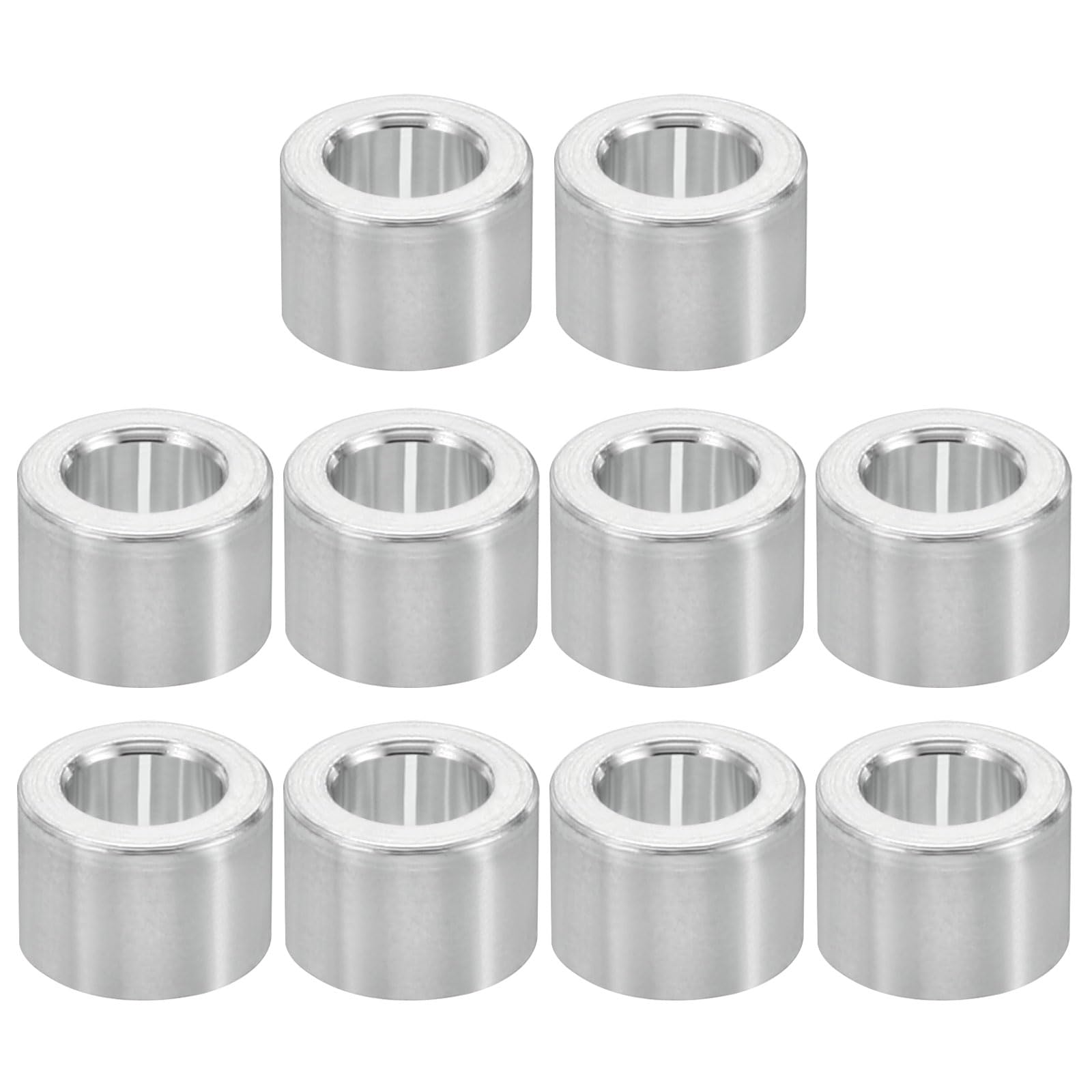 PATIKIL M4 Aluminum Spacers, 10 Pcs Metal Spacer Aluminum 4.1mm ID x 7mm OD x 5mm L Aluminum Spacer Screw Standoff Round for 5/32inch or M4 Screw Bolts