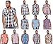 Enimay Men's Designer Short Sleeve Casual Fitted Button Down Plaid Shirts