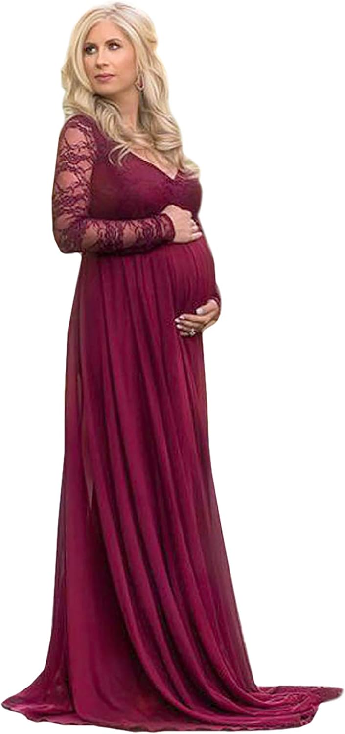 Women's Maternity Dress Maxi Baby Shower Pregnancy Dresses for Photoshoot at  Women’s Clothing store
