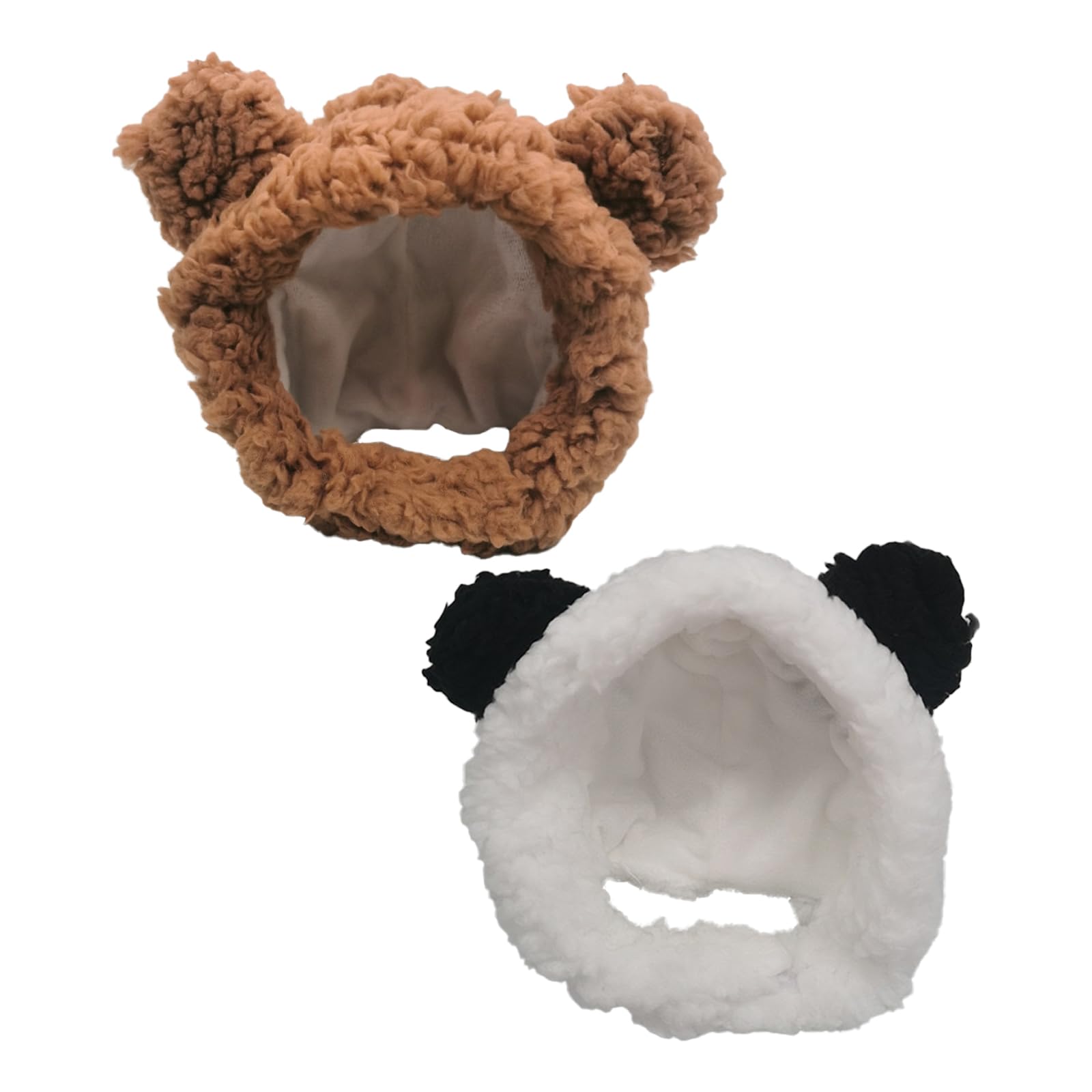 2pcs Brown Funny Cat Bear Hat JWORRA Pet Bear Headwear Pet Cute Hat Brown bear pet hat Panda pet hat Adjustable Breathable Soft Small Kitten Costume Pet Cap Headwear Hat for Cat Puppy Dog