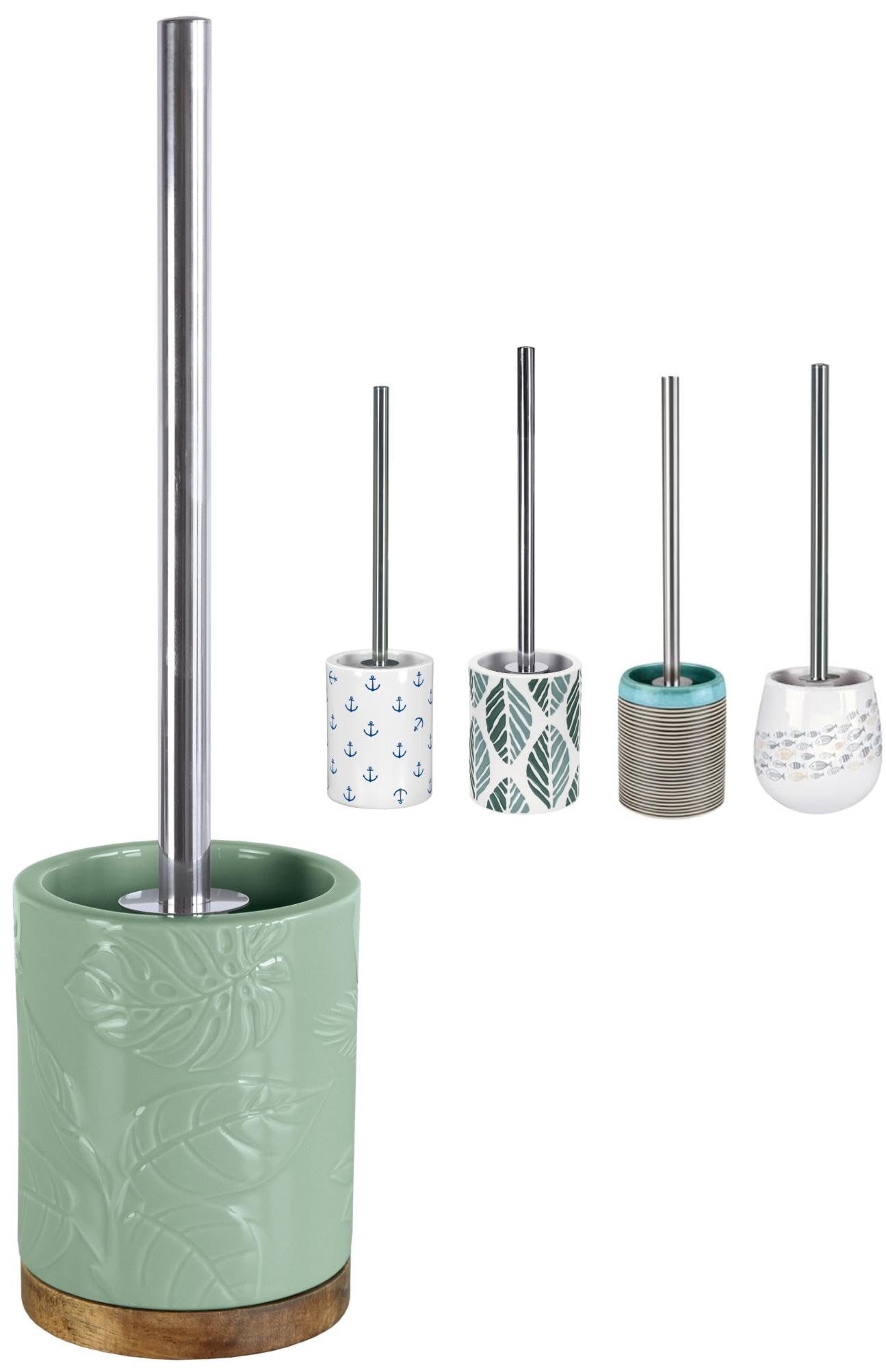 KW Luxury Ceramic/Porcelain/Stoneware Toilet Brush and Holder (Maldives Green) — image 1