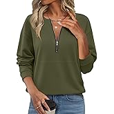 TICTICMISS Womens Fleece Sweatshirts with Pockets Half Zip Pullover Tops Quarter Zipper Hoodies Fall Winter Clothing