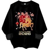 LNDOCAI 2026 Year Of The Horse Sweatshirt, Chinese New Year 2026 Hoodie Pullover For Women Men