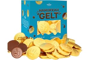 THE DREIDEL COMPANY Chocolate Coins, Nut-Free, Made With Premium Belgian Milk Chocolate, Kosher Dairy Chanukah Gelt, Half-Pound