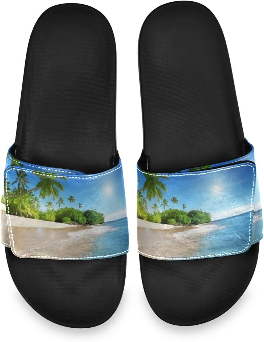 Blueangle Caribbean Sea Tropical Palm Trees Sandal Slippers with