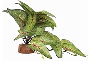 WOLEDOE Reptile Plants for Terrarium, Ball Python Tank Decor Accessories fit Bearded Dragon Crested Leopard Gecko Lizard Chameleon Snake Frog Tortoise Hermit Crab - Fake Arrowhead Plants
