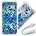 COTDINFORCA A7 2017 Case, 3D Cute Painted Glitter Liquid Sparkle Floating Bling Quicksand Shockproof Protective Bumper Silicone Case Cover for Samsung Galaxy A7 2017 A720. Liquid - Blue Butterfly