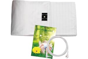 NIULAFR 60x80 Inch Grounding Queen Sheet with Grounding Cord,Nature Cotton with Silver Fiber,Improve Sleep Natural Wellness.