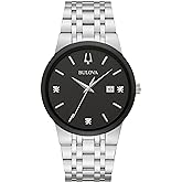 Bulova Men's Modern Gold Tone Stainless Steel 3-Hand Calendar Date Quartz Watch, Diamond Dial