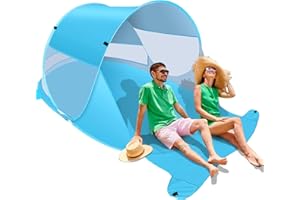 PLAYIEER Large Automatic Instant Pop Up Beach Tent, UPF 50+ Portable Sun Shelter Anti UV Beach Umbrella Baby Tent with Carrying Bag Fit for 2 Person
