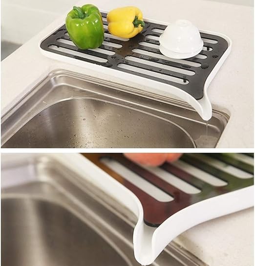 Black Dish Rack Drainer Tray Drainboard Kitchen Sink Dish