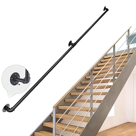 Industrial Rustic Cast Iron Stair Handrail Clothes Rack Wall