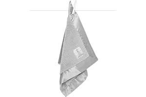 Little Giraffe Baby Blanket - Blanky - Soft Blanket with Satin Trim - Baby Stroller Blanket - Newborn Baby Essentials & Baby Gifts - 17 x 17 - Silver