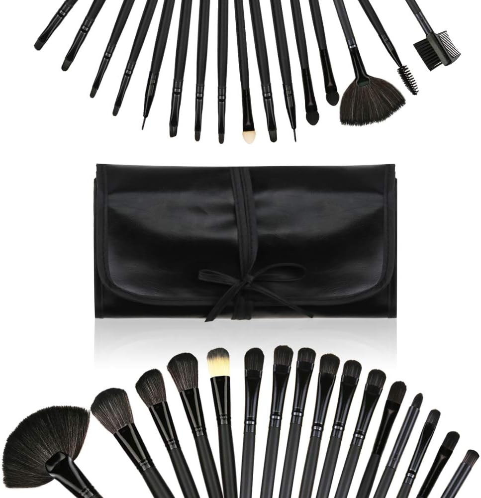 Makeup Brushes, Makeup Brush Set, Professional Premium Synthetic Foundation Brush Blending Cosmetics Eyeliner Eyeshadow Blush Eye Face Liquid Powder Cream Cosmetics Brushes Kit (Black)