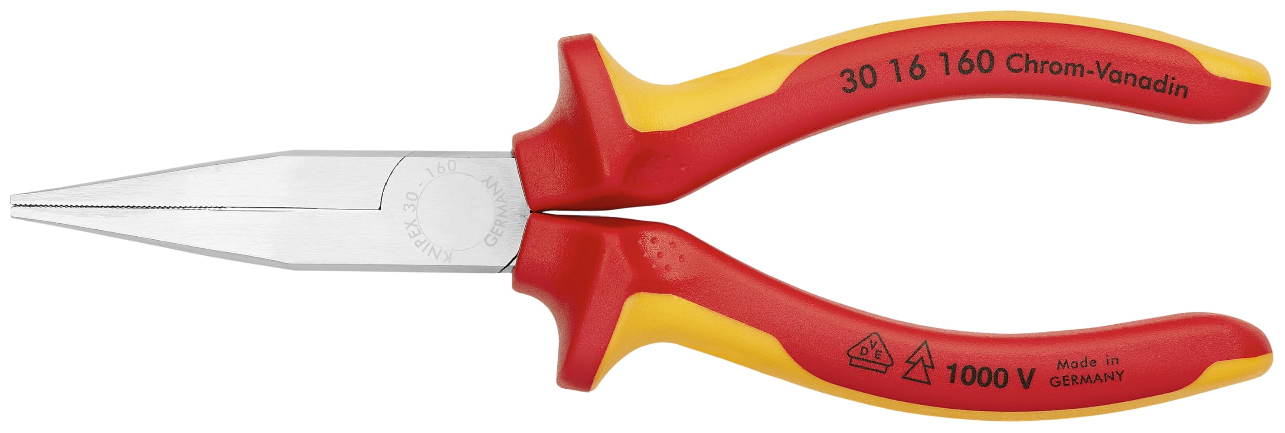 KNIPEX Long Nose Pliers-Flat Tips-1000V Insulated