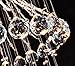 Saint Mossi 5-Lights Modern Chandelier Lighting,Crystal Chandelier with Spiral Raindrop Style,Modern Pendant Light Flush Mount Ceiling Light Fixtures,H43 x D18