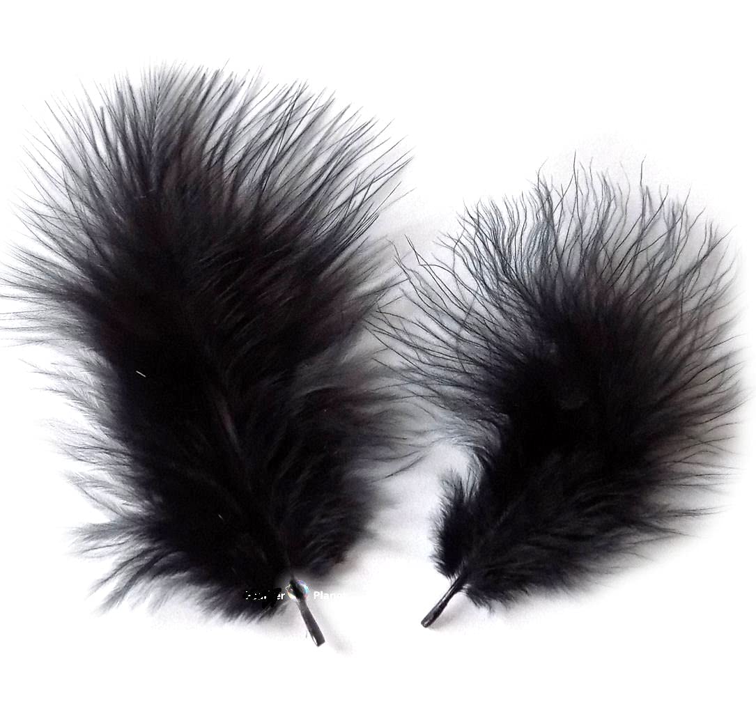Marabou Feathers in Black (Pk 30) by GC