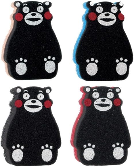 Amazon Co Jp Kumamon くまモン キッチンスポンジ 4個セット かわいい くまもん スポンジ4個組 ホーム キッチン
