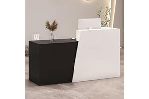 IEHFDCA Retail Reception Desk with Storage, Modern Checkout Counter for Store, Anti-Scratch Front Desk for Salon, Boutique, Cafe – Easy Assembly I 45.3" x 16.5" x 39.4"