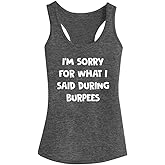 FANNOO Workout Tank Tops for Women-Womens Funny Saying Fitness Gym Burprees Racerback Sleeveless Shirts