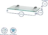 Harbour Housewares Floating Glass Wall Shelf 40cm Silver Brackets view 3