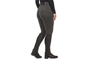 Kerrits Women's Power Stretch Fleece Silicone Full Seat Winter Horse Riding Tights – Polartec Equestrian Legging, Pocket